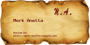 Merk Anetta névjegykártya